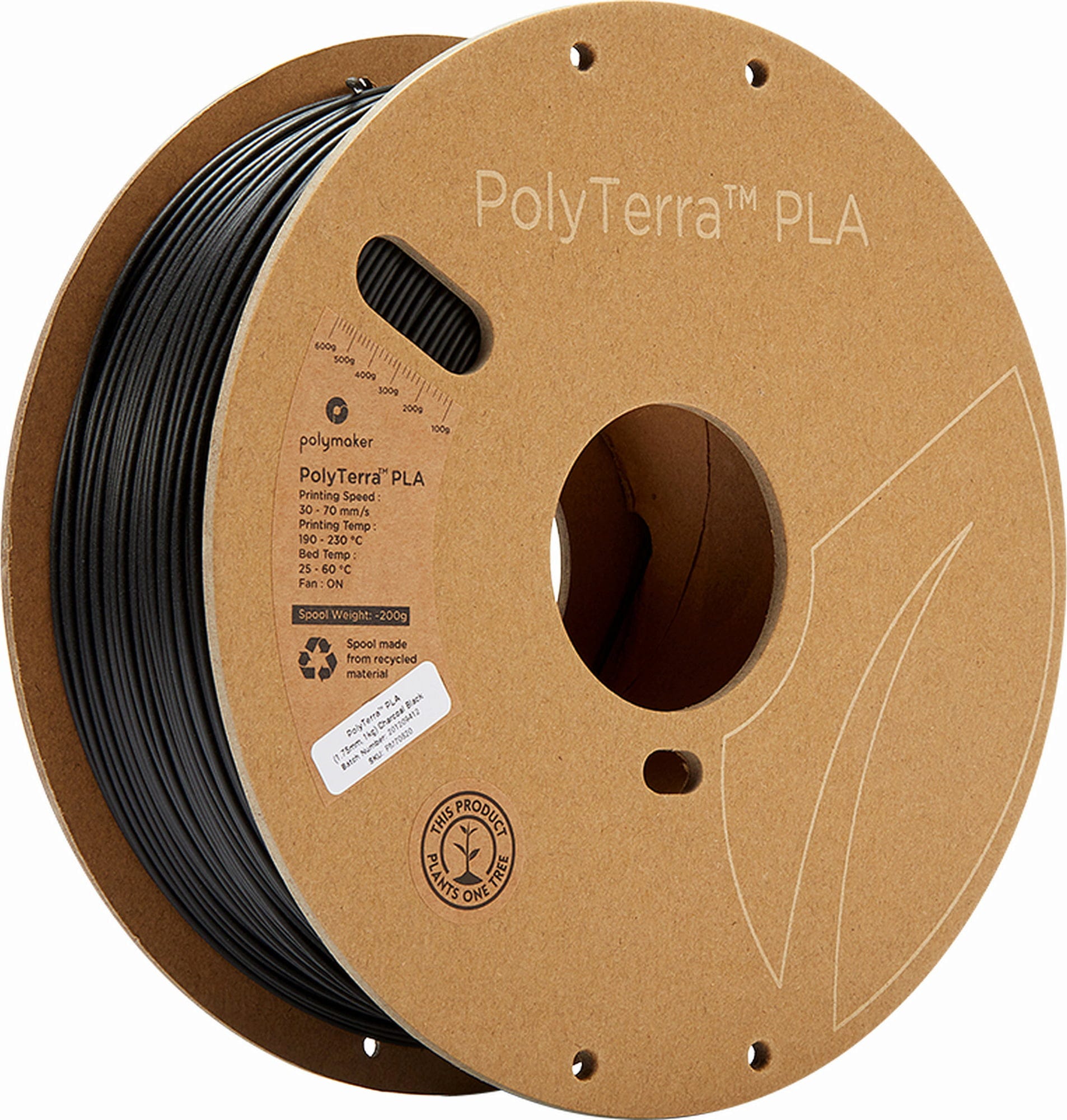 Polymaker PolyTerra PLA Charcoal Black