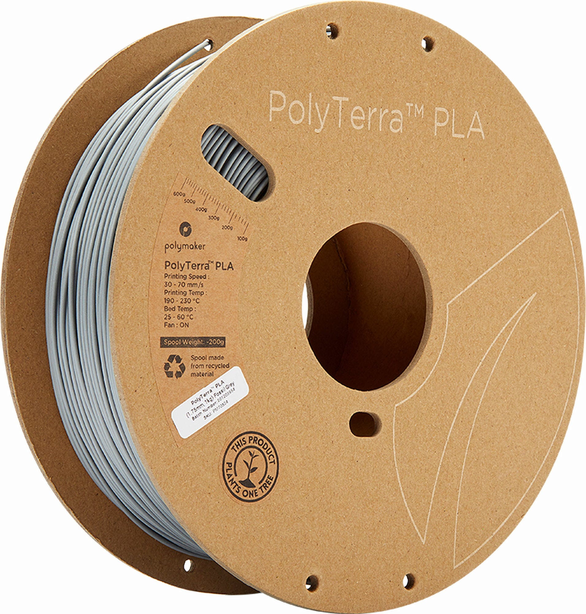 Polymaker PolyTerra PLA Fossil Grey